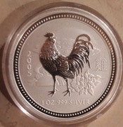Srebrna moneta Lunar I Rok Koguta 2005 1 oz