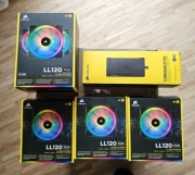 Zestaw 6x wentylator Corsair LL120 RGB + Light hub + Commander Pro