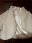 Bolerko futerko biale krotkie 36 38 sztuczne