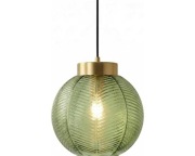 Lampa wisząca zielona kula szklana Art Deco E27 złota Ø20cm