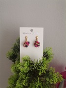 Kolczyki wkręty sztyft srebro 925 granat agat jas