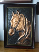 Obraz miedzioryt głowa konia / Mustanga  ZOBACZ KONIECZNIE 