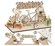 Drewniany prezent na pieniądze rower DIY