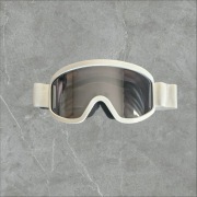 Gogle narciarskie damskie białe z przyciemnianą soczewką 