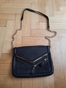 Torebka damska, torba, czarna złote okucia, Aldo - 26x20x4 cm.