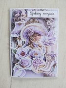 Kartka okolicznościowa na urodziny imieniny dla kobiety rękodzieło 