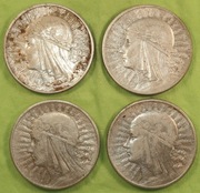 10 zł Głowa Kobiety Jadwiga 1932 (bzm)– 4 szt.