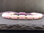 Różowa bransoletka z koralików - handmade 