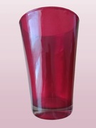 SZKLANY CZERWONY WAZON NA KWIATY / ROŚLINY