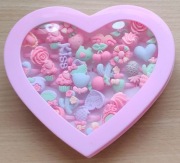 Serce, zestaw 36 kolorowych regulowanych pierścionków dla dzieci