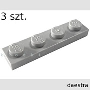 LEGO 3710 PŁYTKA 1 x 4 jasny szary / Light Bluish Gray - 3 szt