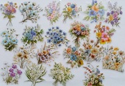 naklejki 40 szt kolorowe bukiety polne kwiaty scrapbooking