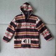 Płaszcz kurtka ocieplana z kapturem etniczne ludowe wzory oldschool boho 