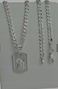 Srebrny łańcuszek+Srebrny medalion 