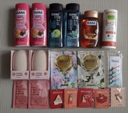 Duży Zestaw 18x kosmetyków olejek żel odżywka maseczki pęsety masażer piny