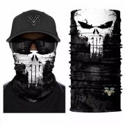 Bandana Komin Kominiarka Punisher Biały | Chusta Maska Bandamka