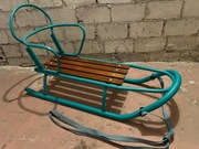 Sanki TAKO metalowe, solidne plus śpiworek i uchwyt do pchania