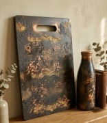 Zestaw dekoracyjny upcycling– deska bambusowa butelka Vintage loft prezent 