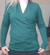 Risk made in Warsaw bluzka damska zielona bawełniana kopertowa butelka L 40