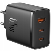 BASEUS SZYBKA ŁADOWARKA SIECIOWA KOSTKA ZASILACZ 2X USB-C USB 65W GaN5