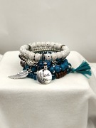 NOWA Bransoletka damska na gumce zestaw 4w1 boho