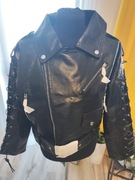 Kurtka damska ramoneska z eko skóry wiązane rękawy rozmiar 38 Boohoo