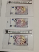 Banknoty kolekcjonerskie 0 Euro PCG, 3 sztuki