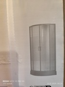 Kabina półokrągła Onega 80 biały profil ,5mm szyba,190cm wys.