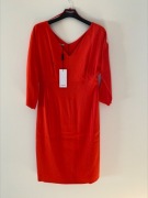 Sukienka Deni Cler, nowa z metka, pomidorowa, rekaw 3/4