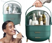 KOSMETYCZKA SZKATUŁKA ORGANIZER KUFEREK NA KOSMETYKI DUŻY MAKEUP BOX ZIELEŃ