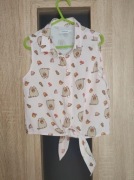 500. Bluzka koszula top pudrowy róż w kotki rozmiar 116