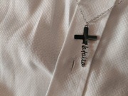 Naszyjnik z zawieszką krzyż i imię