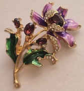Piękna broszka przypinka ozdoba stroju KWIAT dla DAMY DIANY.