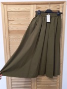 spódnica Reserved zielona khaki S bawełna długa szeroka