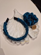 Jedwabna gumka i opaska -Ocean Blue  Elegance Set
