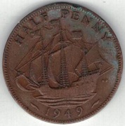 113 Wielka Brytania 1/2 pensa half penny 1949
