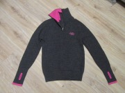 HELDRE TORA grafitowy sweter wycięcia na kciuk unisex 100% wełna _ M