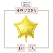 Balon foliowy gwiazda 18 cali 45cm złota srebrna