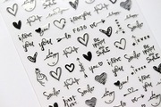 Naklejki na paznokcie Walentynki / Miłość / Love duży arkusz 