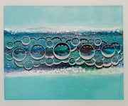 Abstrakcyjny obraz ręcznie malowany na płótnie.