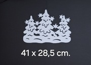 Choinki dekoracja zima okna przedszkole