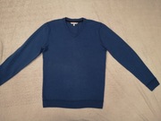 Niebieski elegancki wełniany sweter Fat Face L jak nowy