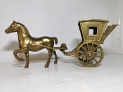Powóz Bryczka Zaprzęg Koń Mosiądz 1,2 kg