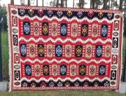 Duży stary kilim wzór Huculski / wełna.