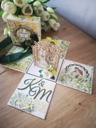 Exploding box, pudełko, kartka, pamiątka, ślub, boho, personalizowane 