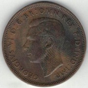 134 Wielka Brytania 1/2 pensa half penny 1942