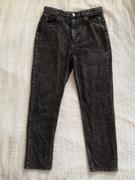 Grafitowe marmurkowe spodnie jeansowe jeansy boyfriend H&M 152 jak nowe