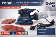 SZLIFIERKA OSCYLACYJNA DELTA ODSYSANIE + ZESTAW PAPIERÓW - FERM
