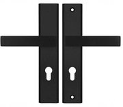 Klamka AXA HAGA + wspomaganie  czarna rozstaw LO 72mm 72 mm