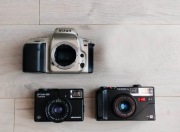 Paczka analogowych zepsutych aparatów do naprawy. Dla majsterkowicza.